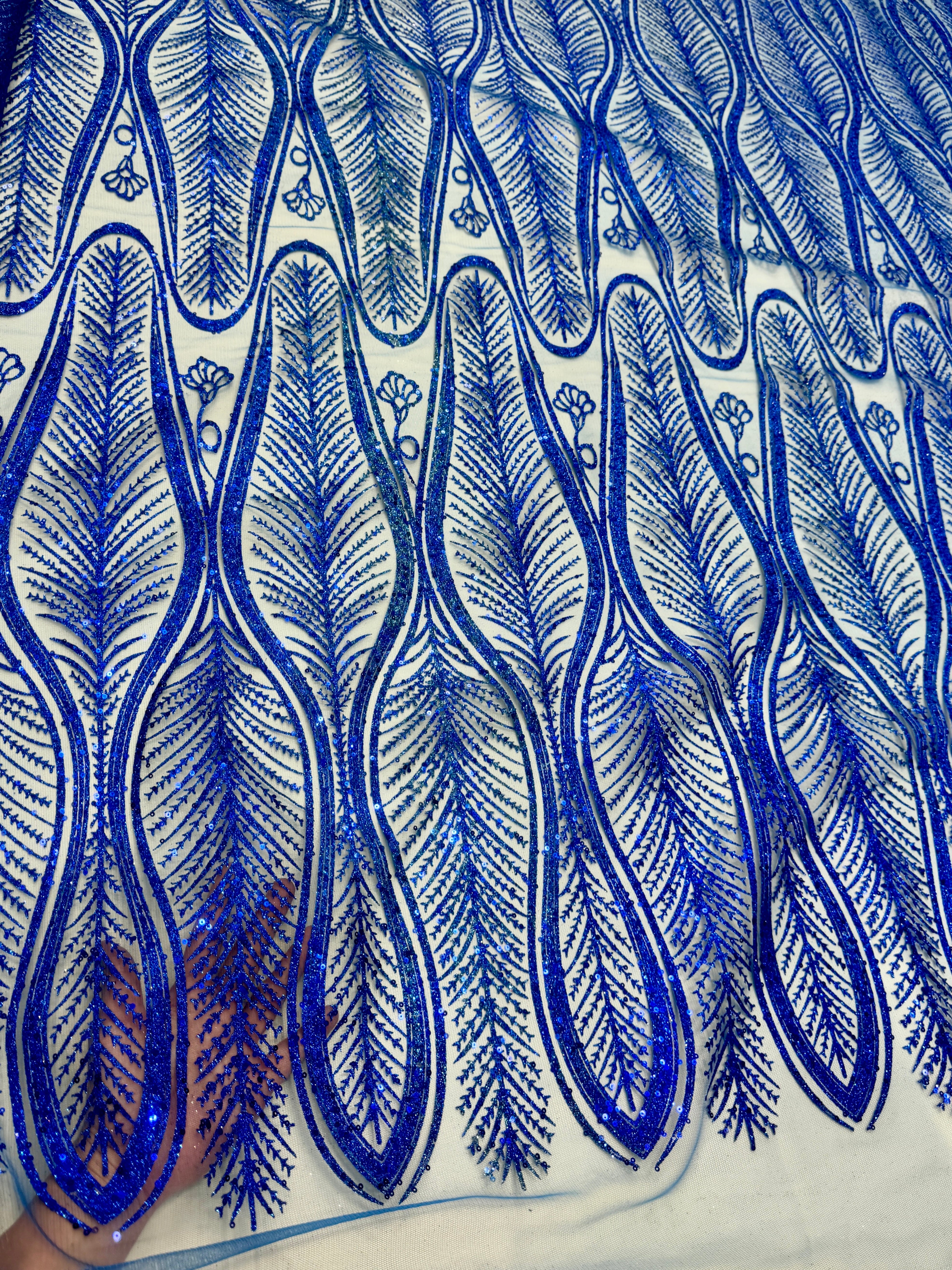 Royal Blue Glitter Sequin Geometric Lace, Royal Blue mesh, nude lace mesh, lace mesh for woman, lace mesh for bride, lace mesh on sale, lace mesh on discount