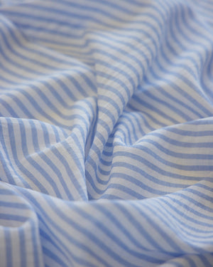 Blue Coastal Linen Look Stripe Fabric, Coastal Stripe Fabric, Linen Blend Fabric, Summer Stripe Fabric, Lightweight Linen Fabric, Beach House Fabric, Farmhouse Stripe Fabric