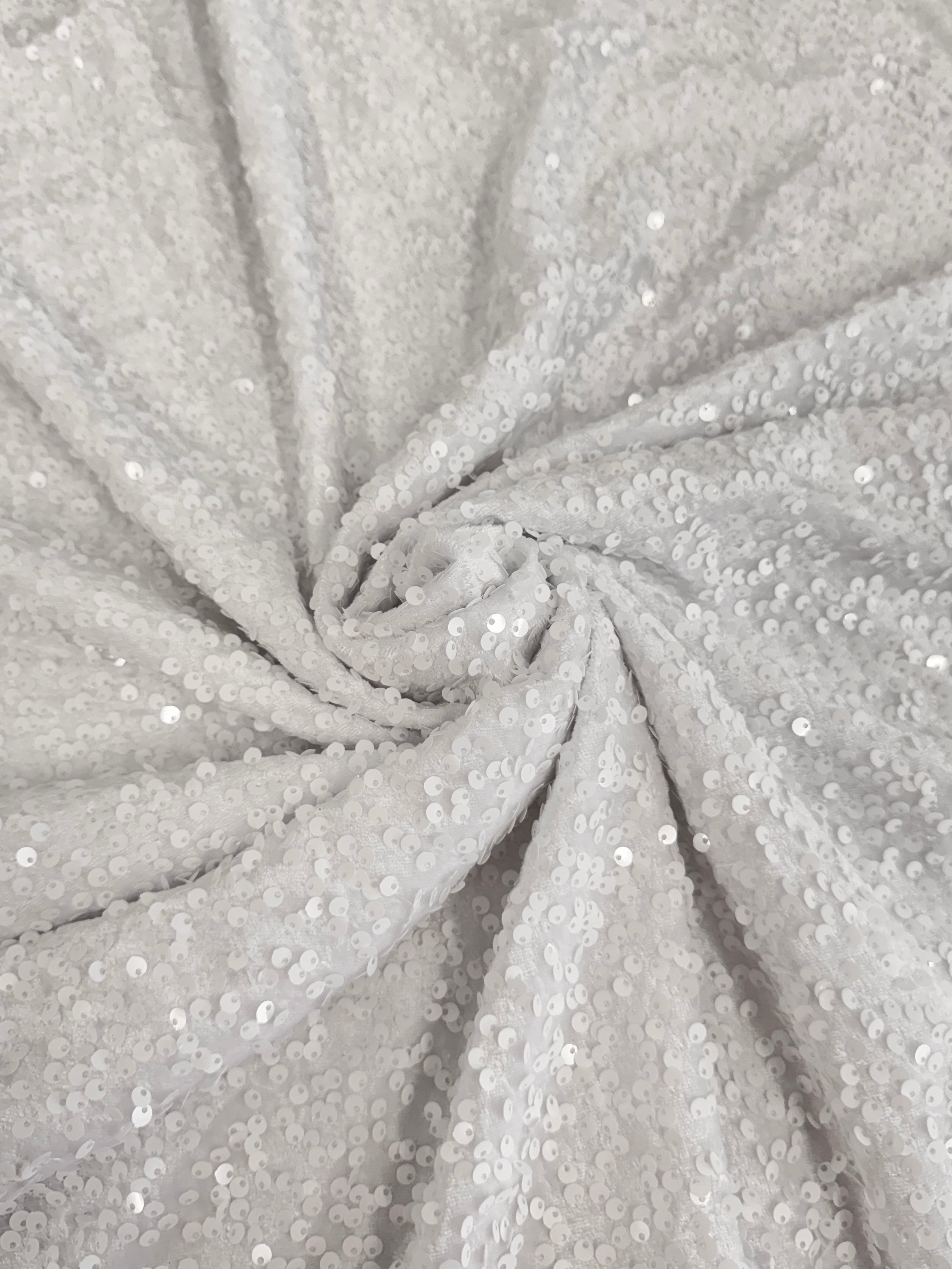 White Sequins Velvet, Sequin on velvet, Stretch Sequin Mesh, Stretch Sequin velvet for woman, Stretch Sequin velvet for bride, Stretch Sequin velvet on sale, Stretch Sequin velvet on discount, Stretch Sequin velvet online
