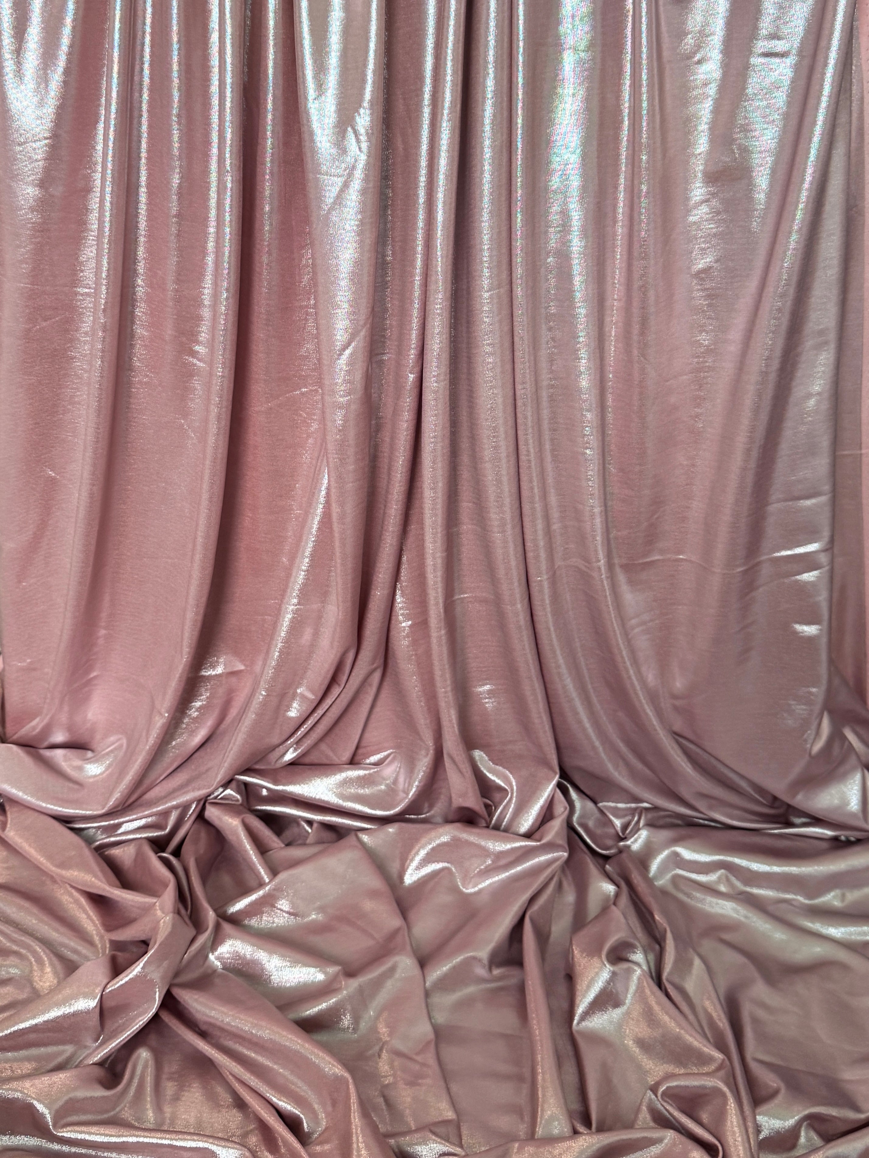 blush stretch foiled spandex, pink stretch foiled spandex, light pink stretch foiled spandex, dark pink stretch foiled spandex, premium stretch foiled spandex, stretch foiled spandex on sale, stretch foiled spandex on discount