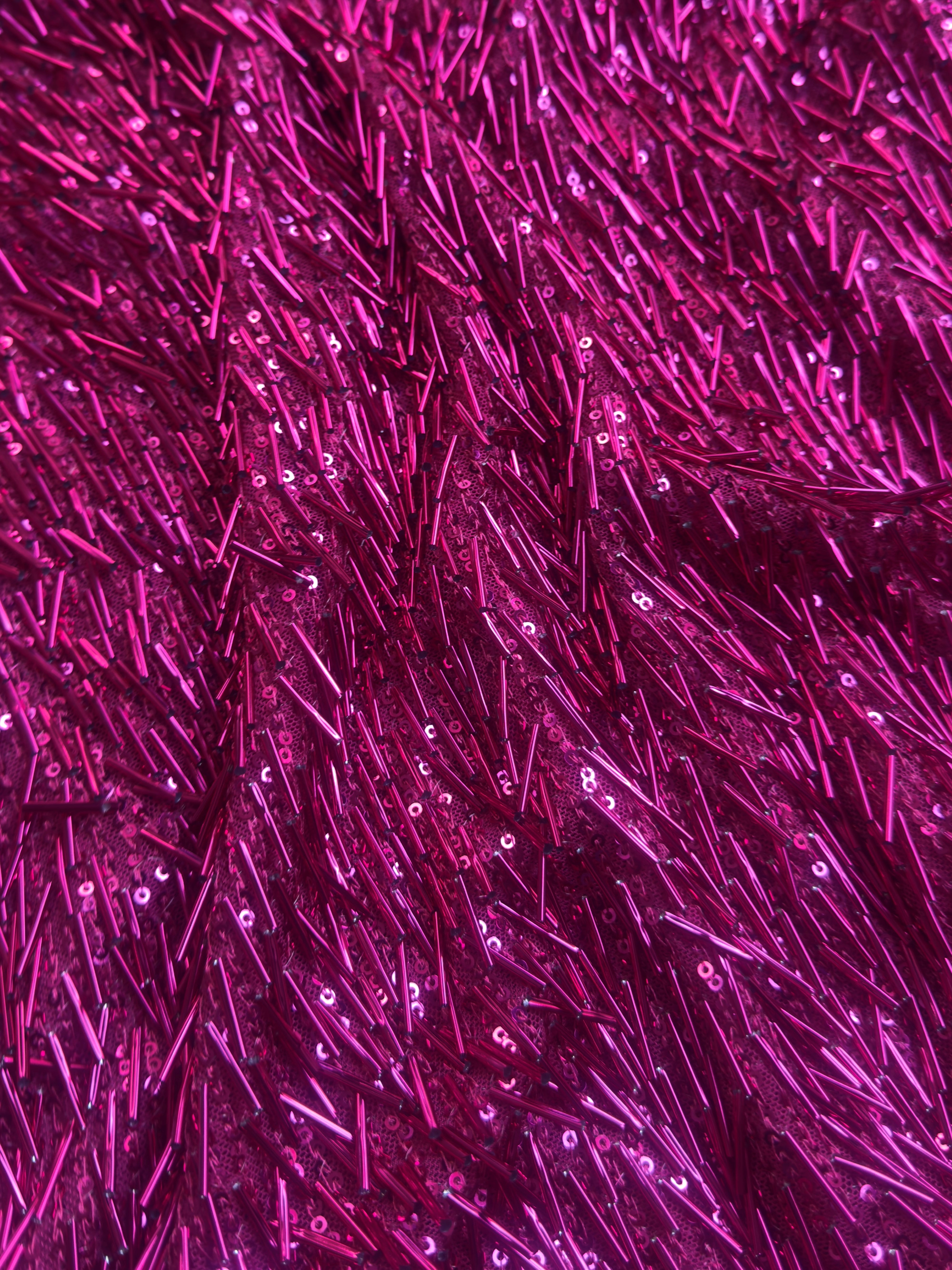 Fuchsia Fringe Sequin on Mesh, Fuchsia Sequin Mesh for woman, Fringe Sequin Mesh for bride, Non-Stretch Mesh on sale, Sequin Mesh on discount, sequin fabric online