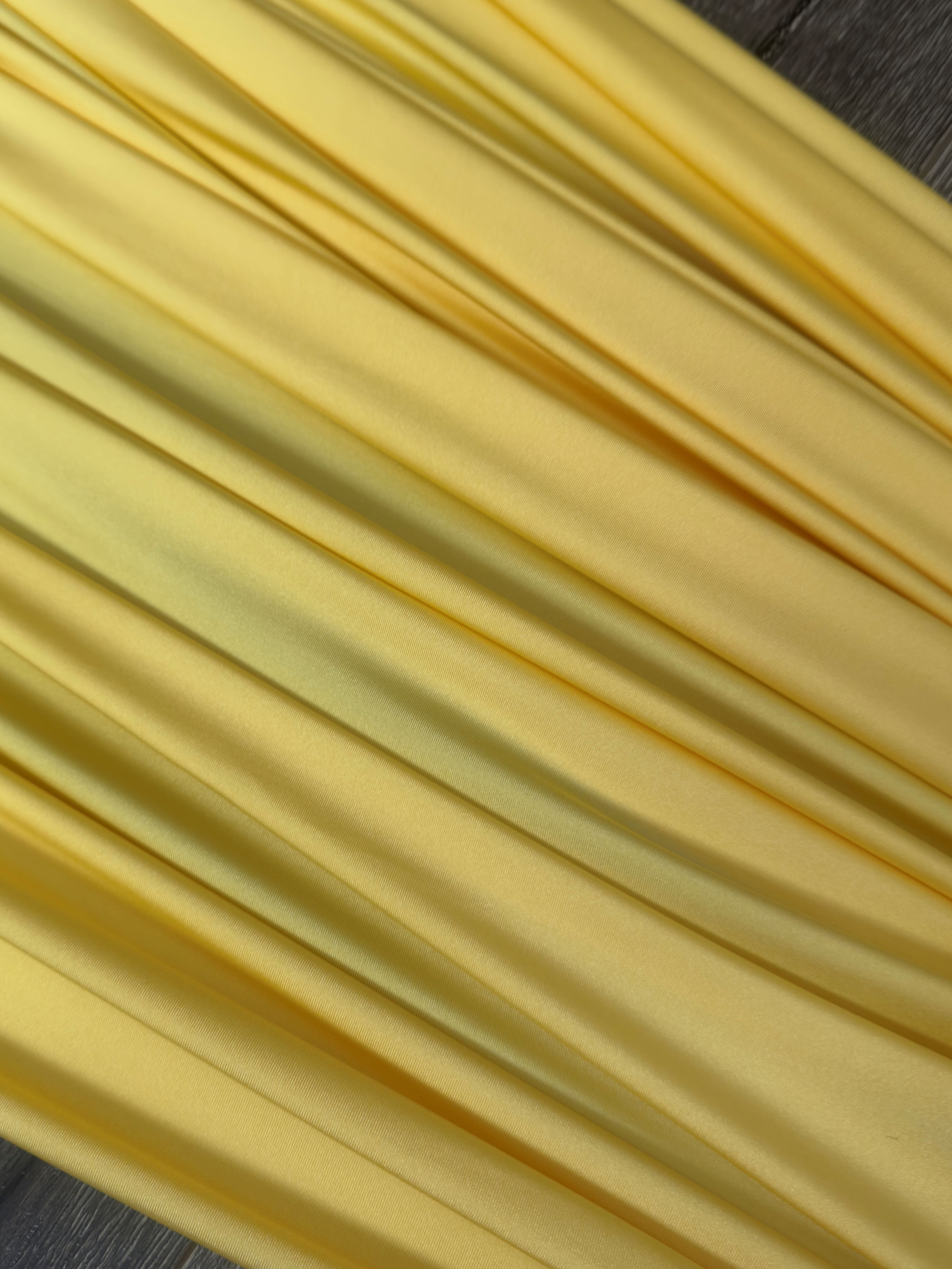 Banana Yellow Lulu Yoga Nylon Spandex, Banana Yellow Lulu Spandex, Nylon Spandex, Shiny Spandex, Stretch Fabric, 4 way stretch fabric, Fabric on Sale, Activewear Fabric, Polyester Fabric