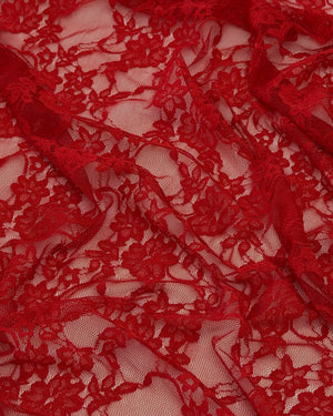 Red Floral Dainty Chantilly Lace, Floral Lace Fabric, Dainty Lace Fabric, Scalloped Lace Fabric, Eyelash Lace Fabric, Sheer Lace Fabric, Delicate Lace Fabric, Bridal Lace Fabric, Wedding Lace Fabric, Couture Lace Fabric