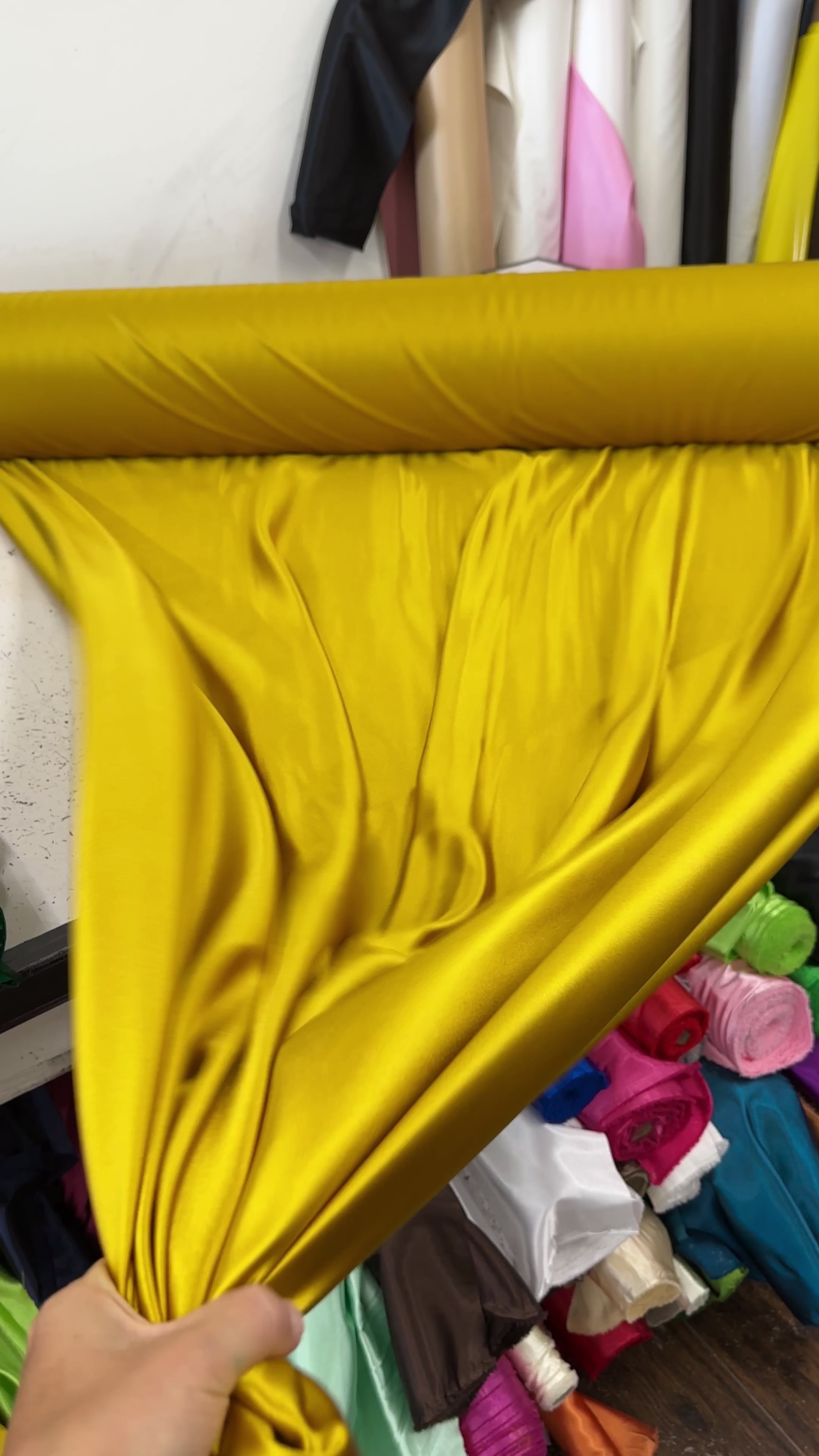 mustard shiny nylon spandex, gold shiny nylon spandex, gold milliskin fabric, yellow shiny nylon spandex, yellow spandex, 4 way stretch spandex, lycra spandex. activewear fabric, athleisure fabric