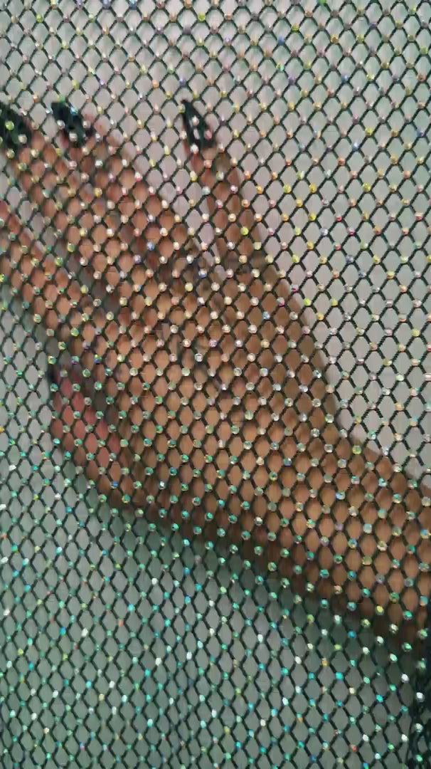 Hunter Green Rhinestone Diamond Fishnet Mesh, Rhinestone Fishnet Mesh, Mesh on Sale, Rhinestone on Mesh, Womens Rhinestone Mesh, Fancy Fishnet Mesh