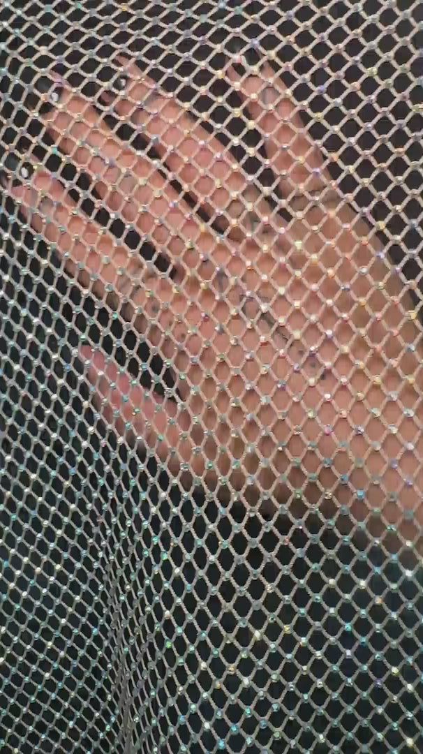Champagne Rhinestone Diamond Fishnet Mesh, Rhinestone Fishnet Mesh, Mesh on Sale, Rhinestone on Mesh, Womens Rhinestone Mesh, Fancy Fishnet Mesh