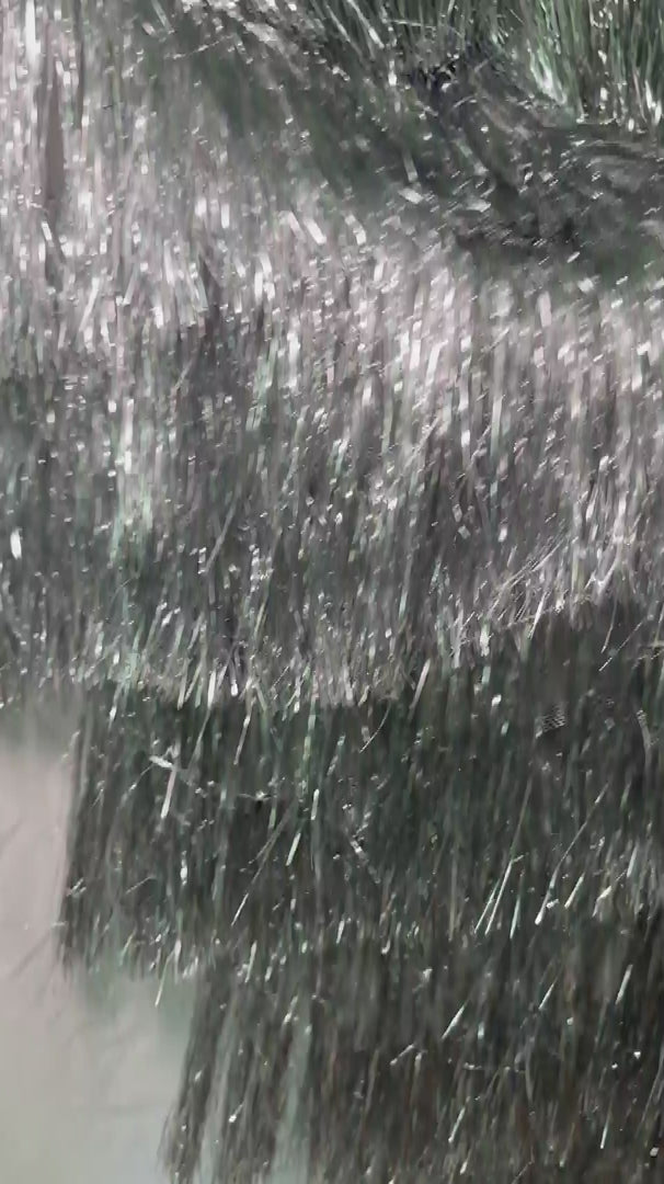 Silver Fringe Metallic Mesh Base Fabric, Metallic Mesh Fabric, Mesh Base Fabric, Silver Fashion Textile,Party Dress Material, Silver Craft Fabric