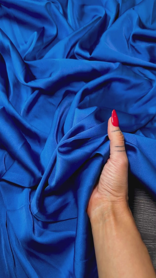 Royal Blue Bridal Crepe Satin, Luxury Silky Satin, Silky Satin, Premium Stretch Crepe Back Satin, Satin for Bride, Satin for Women, Satin in Low Price, Cheap Satin, Satin on Sale