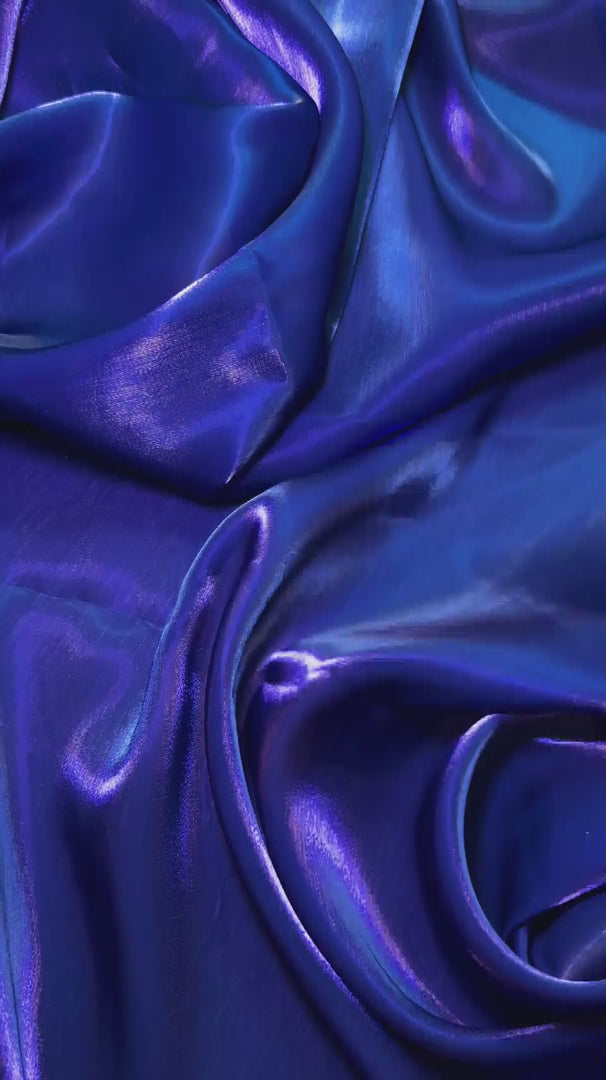 Royal Blue Water Liquid Shimmery Chiffon, Premium Glittery Chiffon, Wet Chiffon, Shimmery Chiffon, Fancy fabric, Luxurious liquid fabric, Chiffon for women