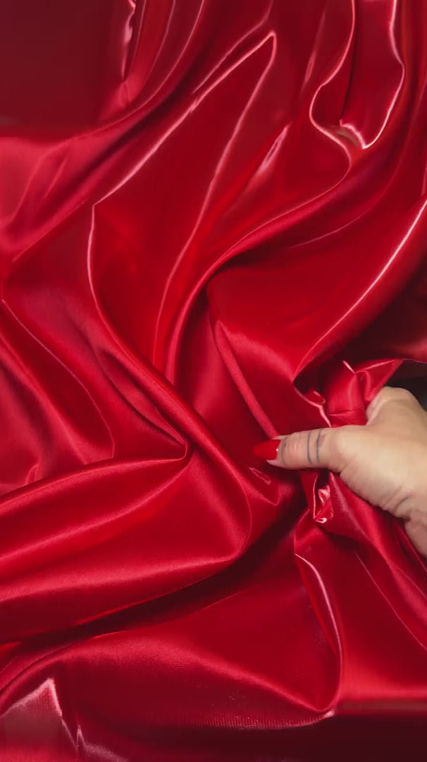 Red Liquid Bridal Satin, Luxury Silky Satin, Liquid Bridal Satin, Silky Satin, Premium Stretch Bridal Satin, Satin for Bride, Satin for Women, Satin in Low Price, Cheap Satin, Satin on Sale