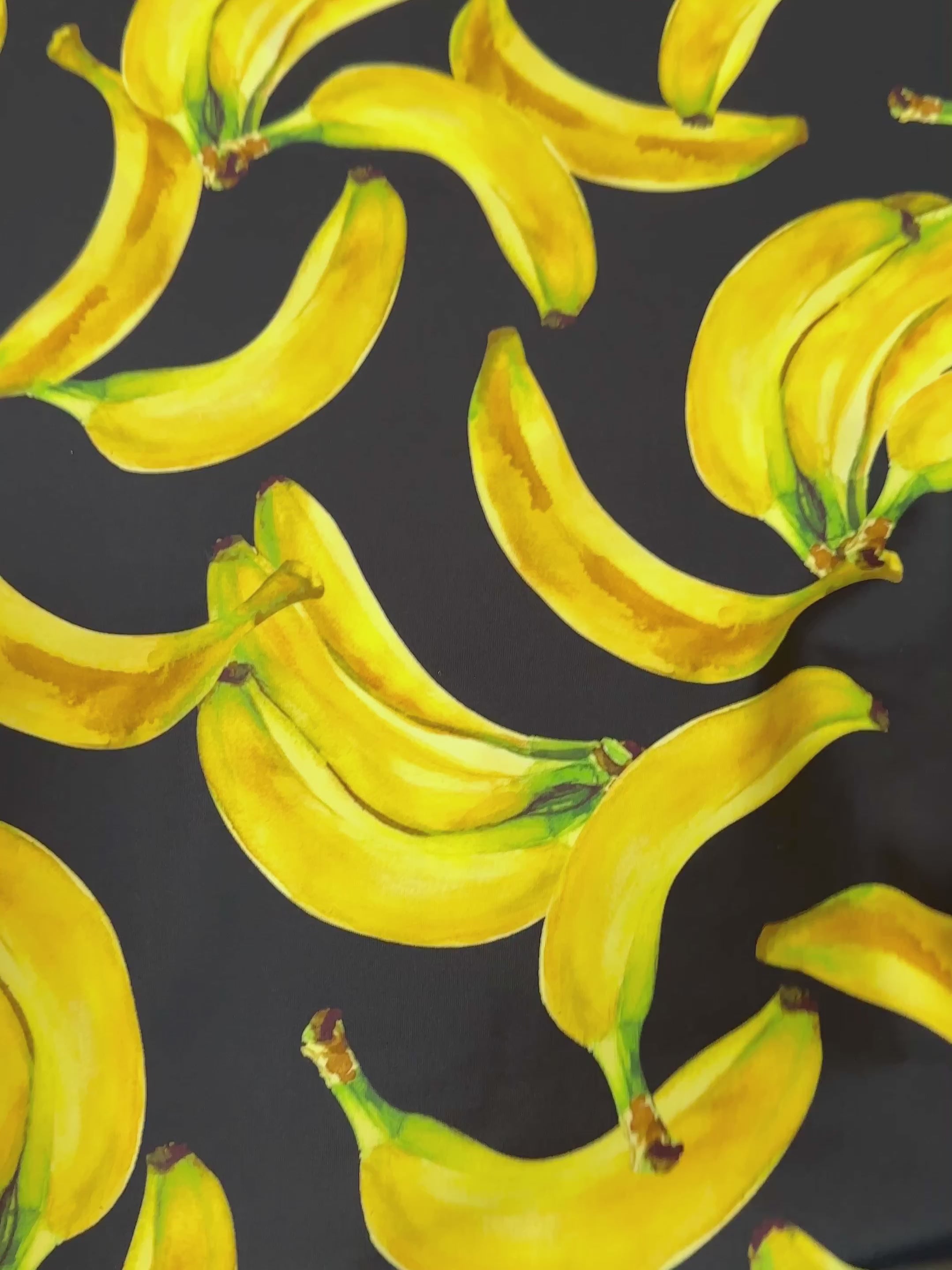 banana print fabric, banana nylon spandex, printed spandex fabric, spandex for legging, fabric for dancewear, kikitextiles, printed fabric, spandex store usa, spandex for woman, spandex on sale, spandex on discount, premium spandex