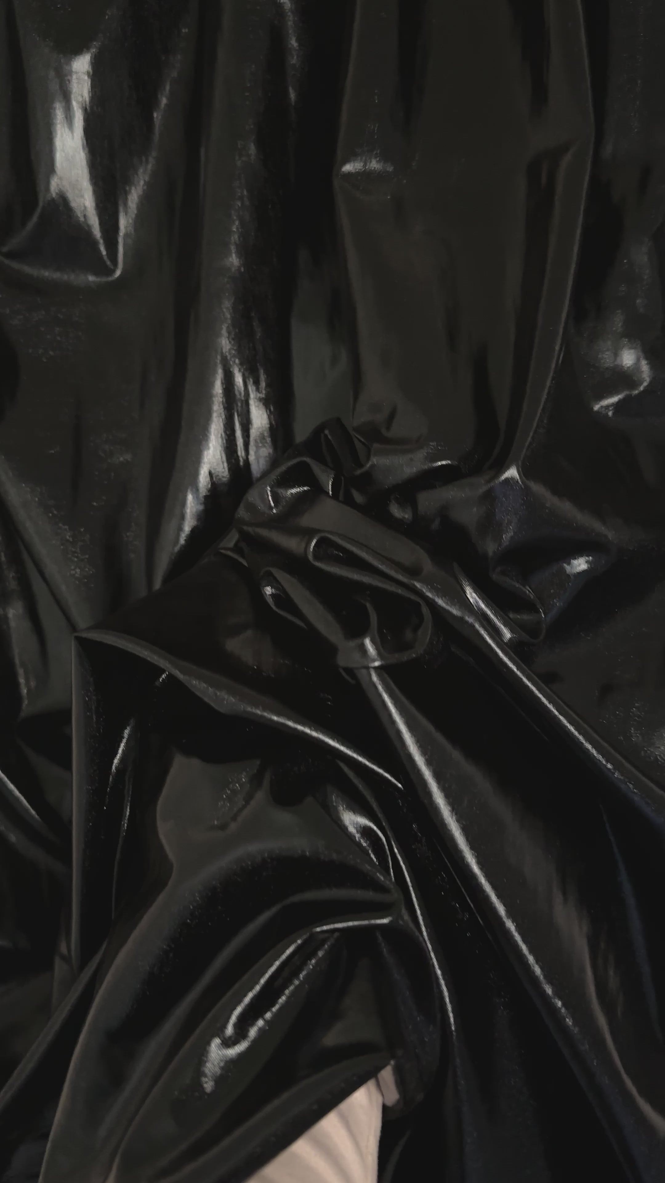 black glossy coated spandex pleather, Shiny black pleather, neon black pleather, pleather for woman, cheap pleather, dark black spandex