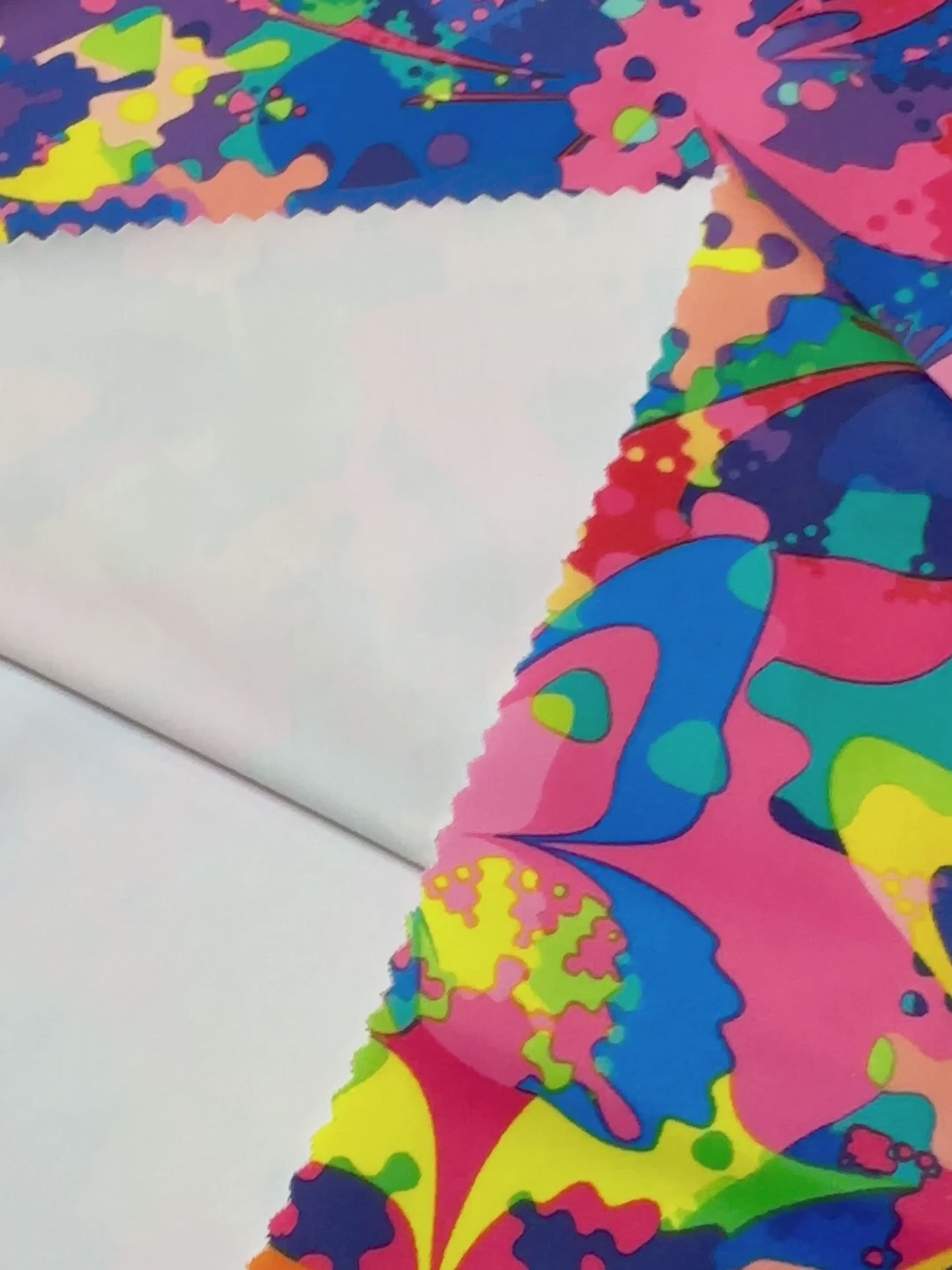 Butterfly Rainbow Nylon Spandex, printed spandex fabric, spandex for legging, fabric for dancewear, kikitextiles, printed fabric, spandex store usa, spandex for woman, spandex on sale, spandex on discount, premium spandex