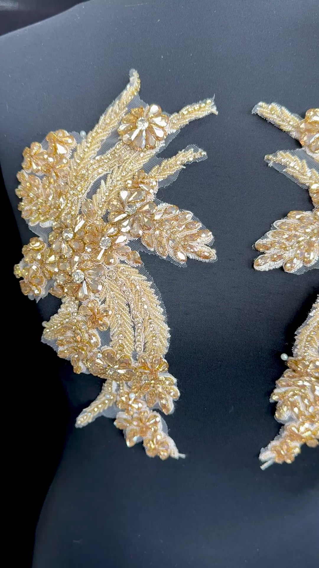 gina gold champagne Rhinestones Applique, gold Rhinestones Applique, dark gold Rhinestones Applique, champagne Rhinestones Applique