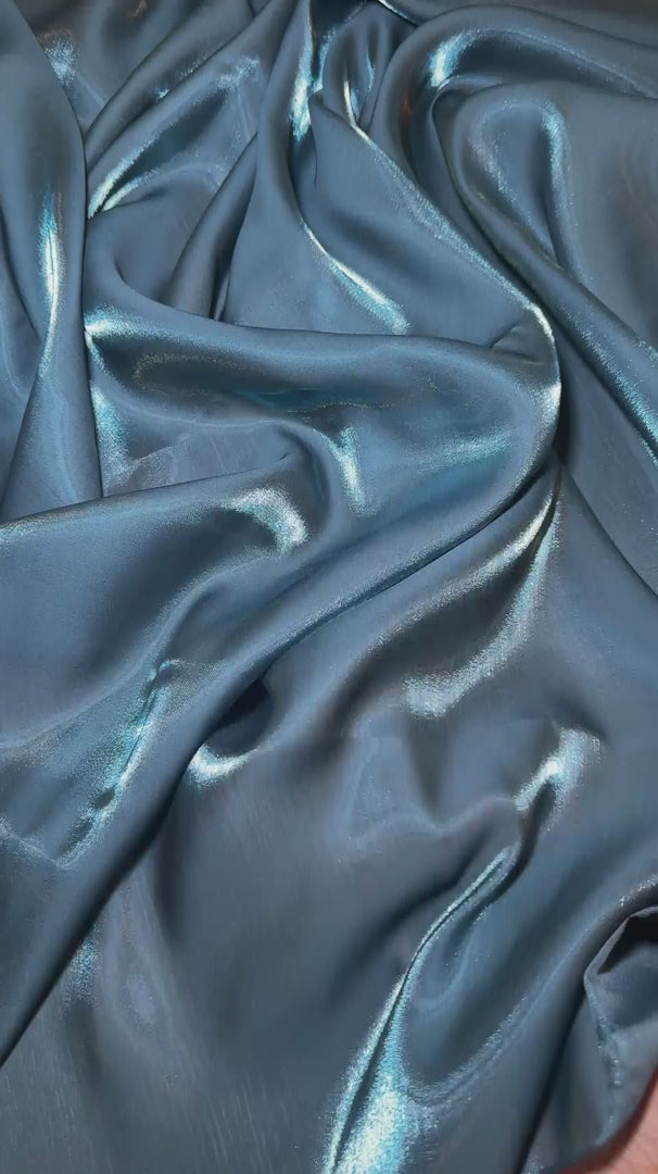 Teal Green Water Liquid Shimmery Chiffon, Fabric Store, Sewing Store, Cheap Fabric Store, Kiki Textiles, Textile by the Yard