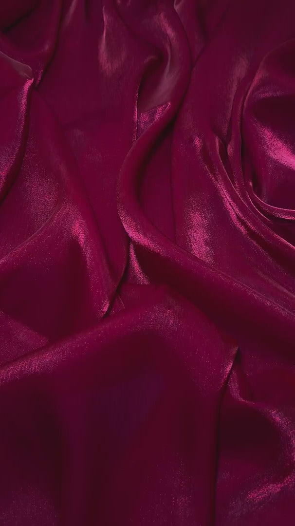Wine Red Water Liquid Shimmery Chiffon, Premium Glittery Chiffon, Wet Chiffon, Shimmery Chiffon, Fancy fabric, Luxurious liquid fabric, Chiffon for women