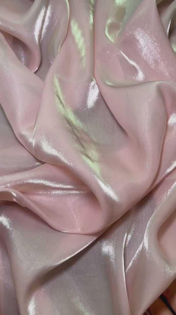 Blush Pink Water Liquid Shimmery Chiffon, Premium Glittery Chiffon, Wet Chiffon, Shimmery Chiffon, Fancy fabric, Luxurious liquid fabric, Chiffon for women