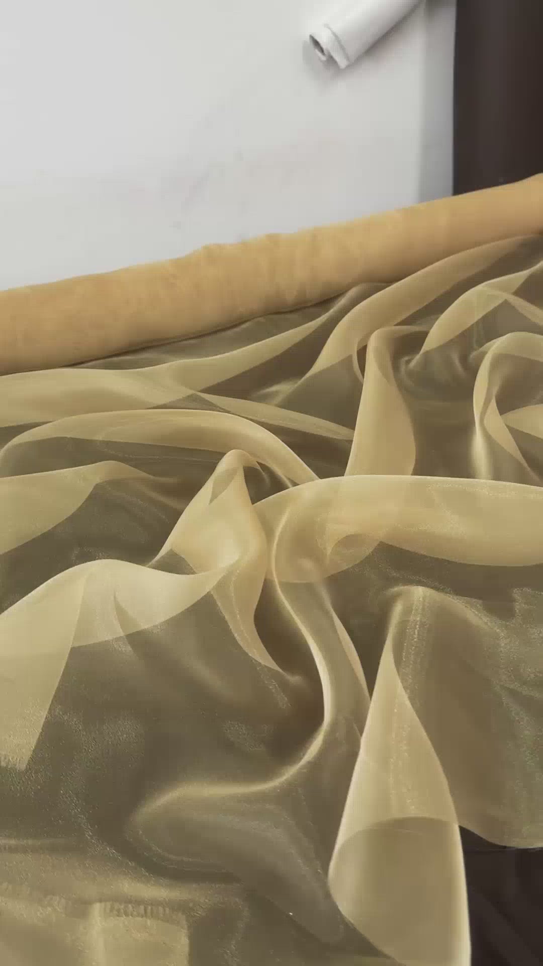 Khaki Crystal Organza