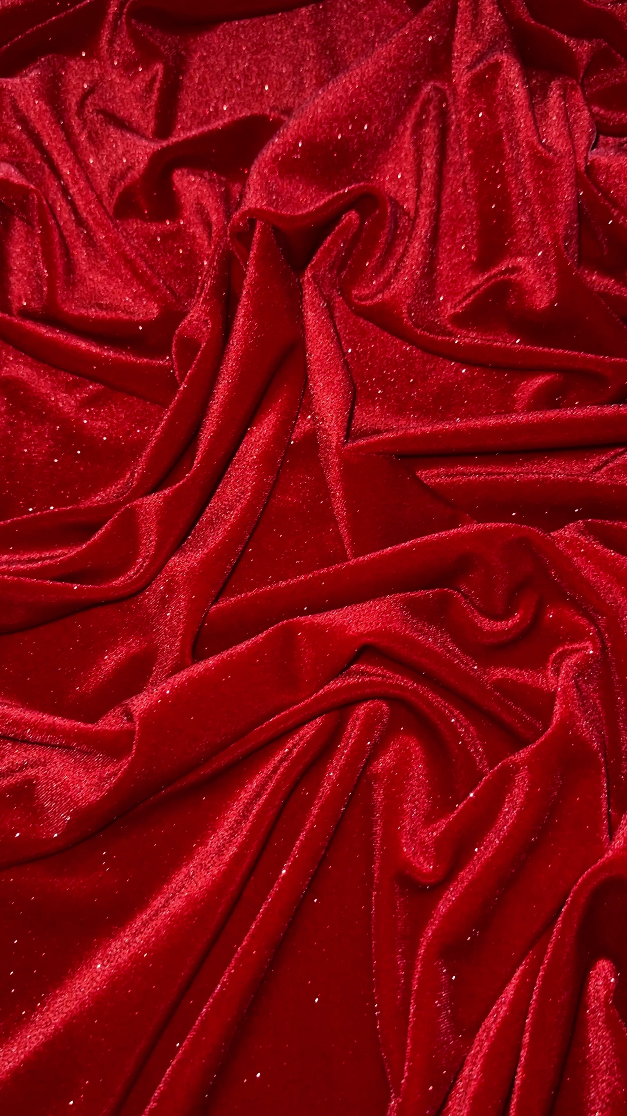 Red Shimmery Stretch Velvet