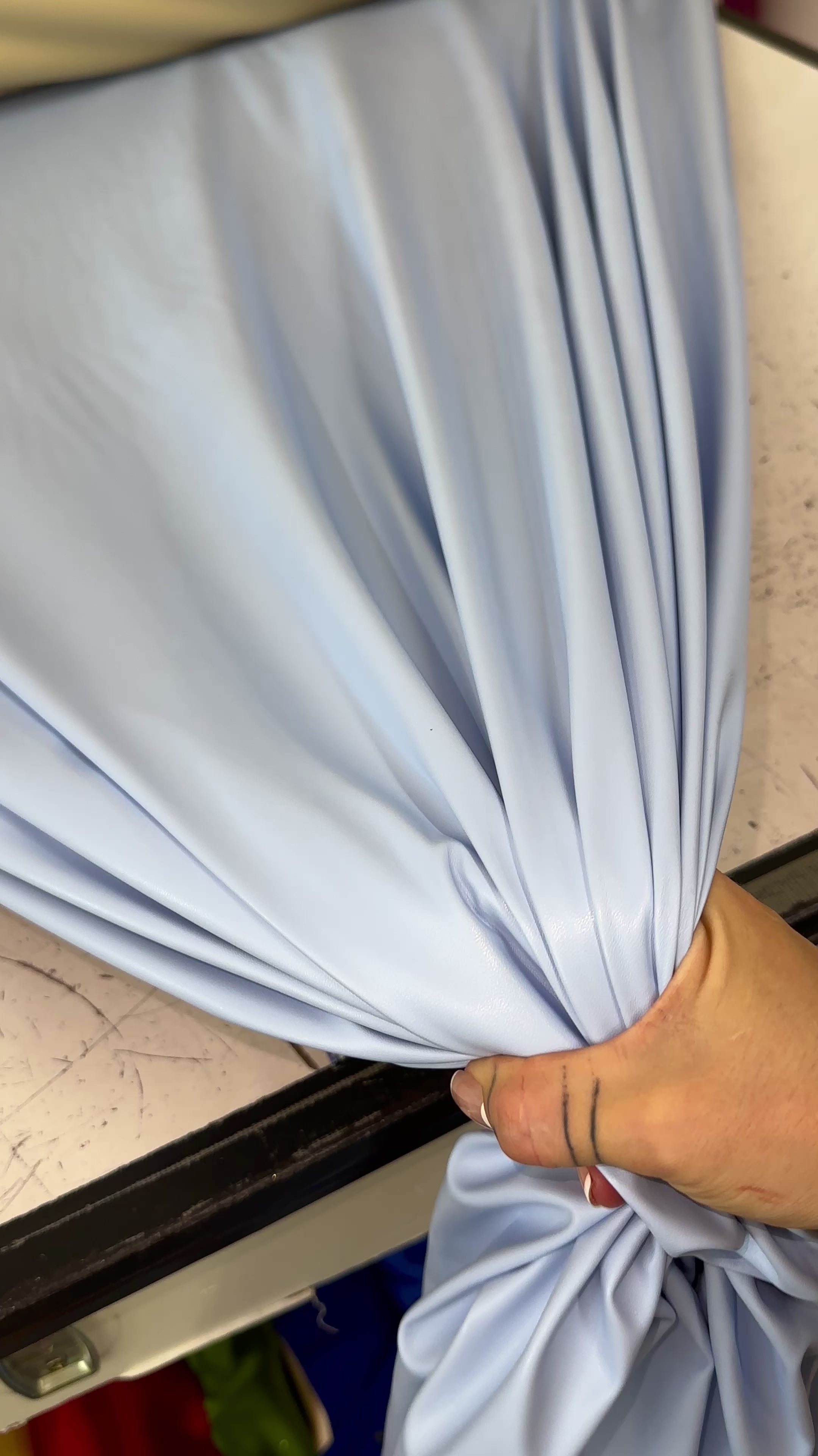 beige stretch faux leather, beige stretch pleather, beige stretch soft vinyl, beige stretch vinyl, faux leather stretch for clothing, Faux Leather for jackets, Faux Leather for bags, Faux Leather on discount, Faux Leather on sale, premium Faux Leather, light color Faux Leather, Faux Leather for tops, Faux Leather for leggings