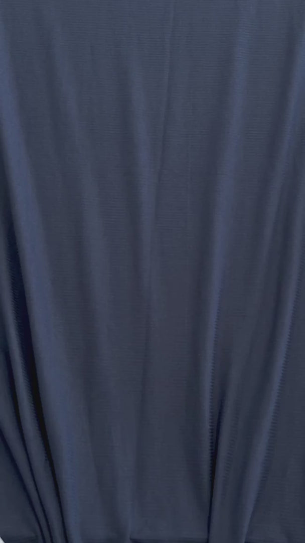 Navy Solid Rib Knit, Jersey Knit, 4 Way Stretch Fabric, Chunky Knit, Knit Fabric by the Yard, Spandex Fabric, Textured Knit