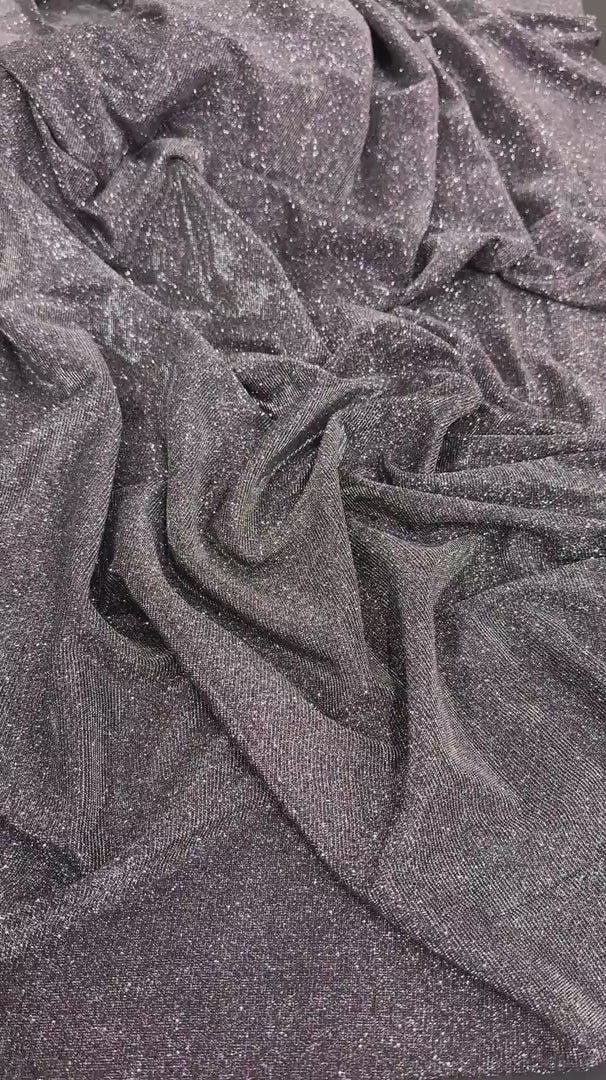 Silver-purple Iridescent Stretch Metallic Lurex, Glittery Fabric, Stretch Metallic Lurex, Sparkle Fabric, Lurex Fabric for Sale, All Way Stretch Lurex, Lurex for Leggings