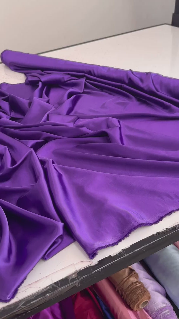 Purple Luxury Silky Satin, Luxury Silky Satin, Silky Satin, Premium Stretch Crepe Back Satin, Satin for Bride, Satin for Women, Satin in Low Price, Cheap Satin, Satin on Sale