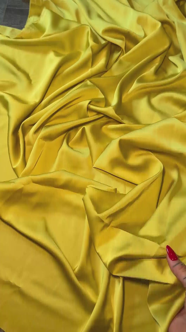 Yellow Charmeuse Bridal Satin, Luxury Silky Satin, Charmeuse Bridal Satin, Silky Satin, Premium Stretch Bridal Satin, Satin for Bride, Satin for Women, Satin in Low Price, Satin on Sale