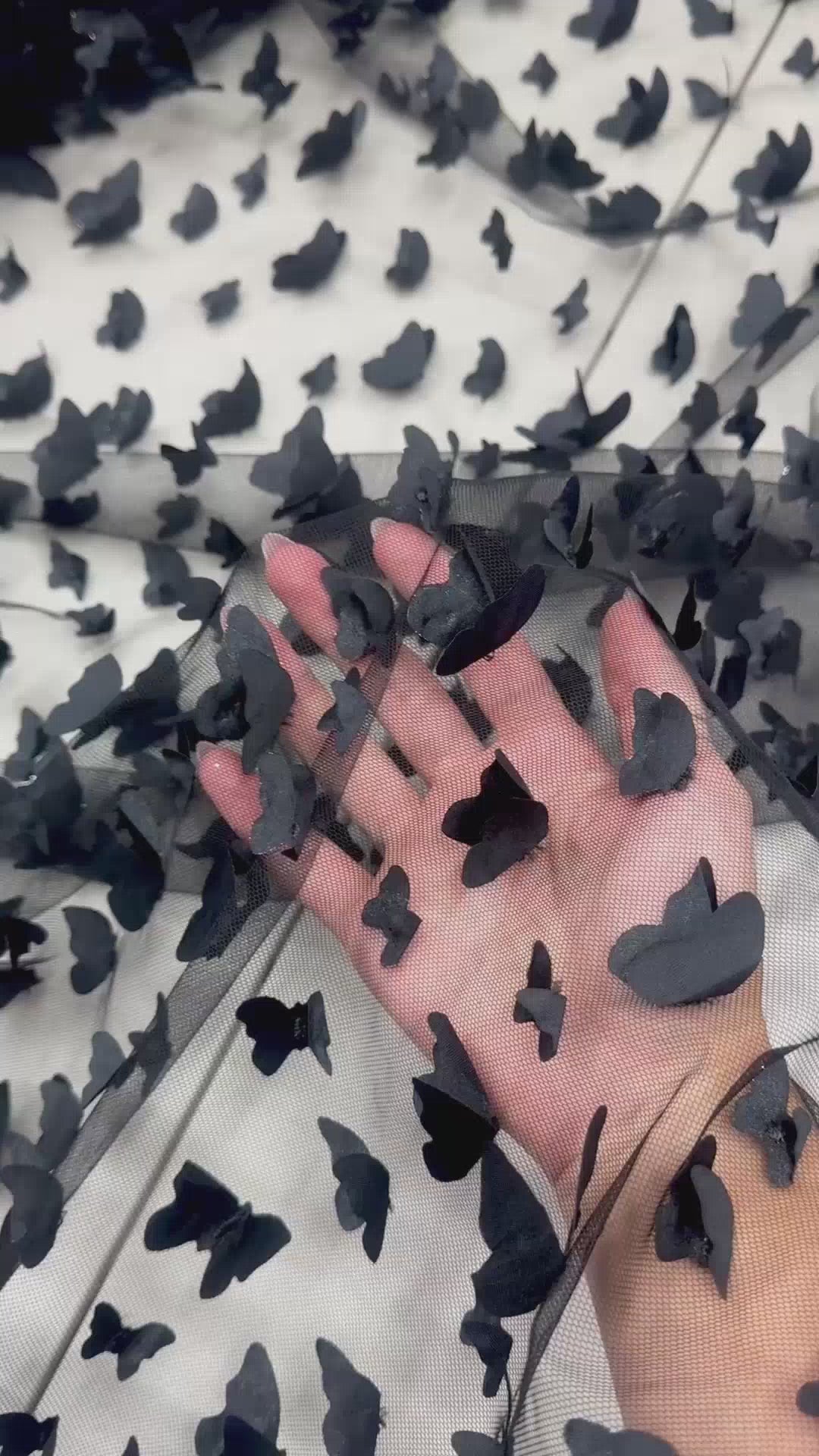 Black 3D Butterfly Lace