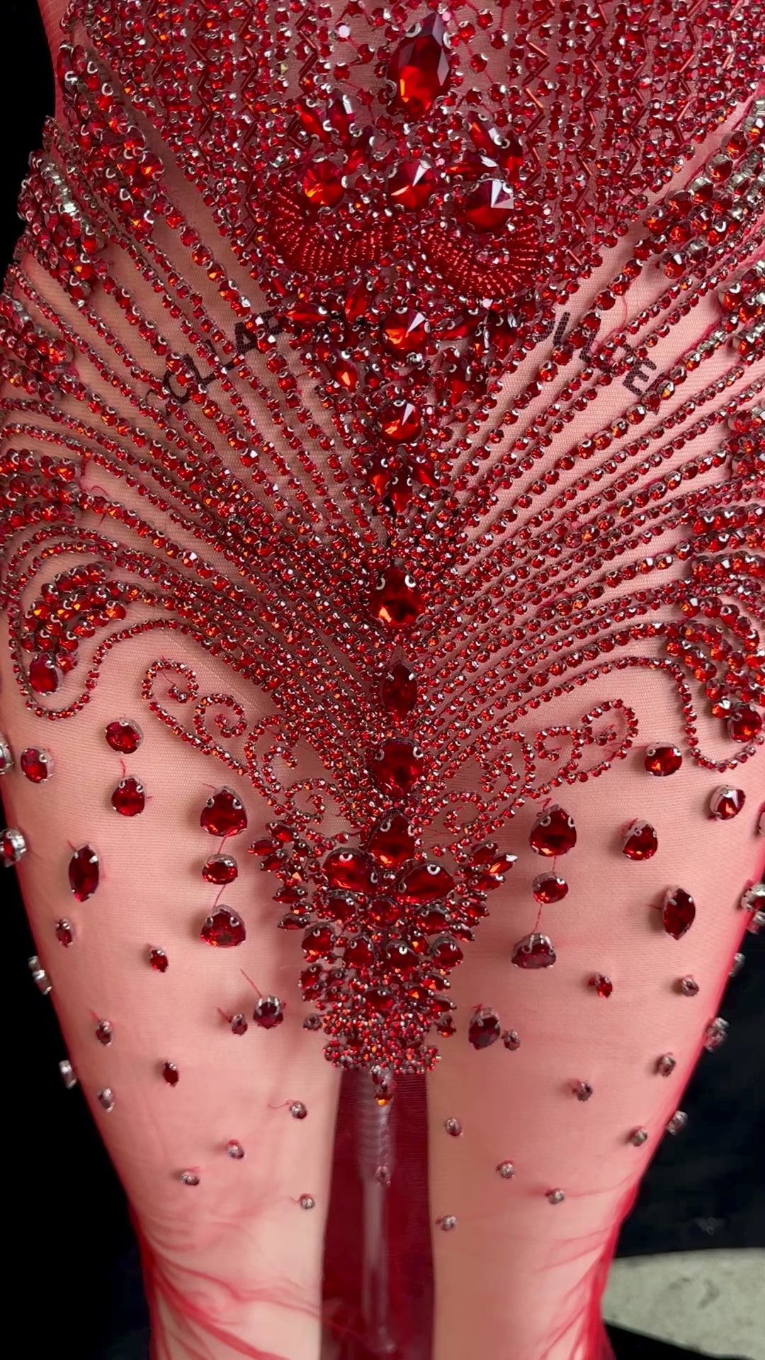 tina red Rhinestone Bodice Applique, red rhinestone, dark red rhinestone, light red rhinestone