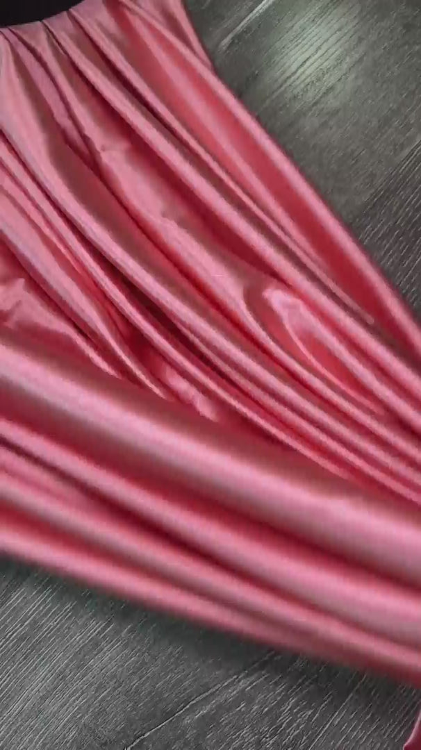 Salmon Shiny Nylon Spandex, Salmon Spandex, Nylon Spandex, Shiny Spandex, Stretch Fabric, 4 way stretch fabric, Fabric on Sale, Activewear Fabric, Polyester Fabric