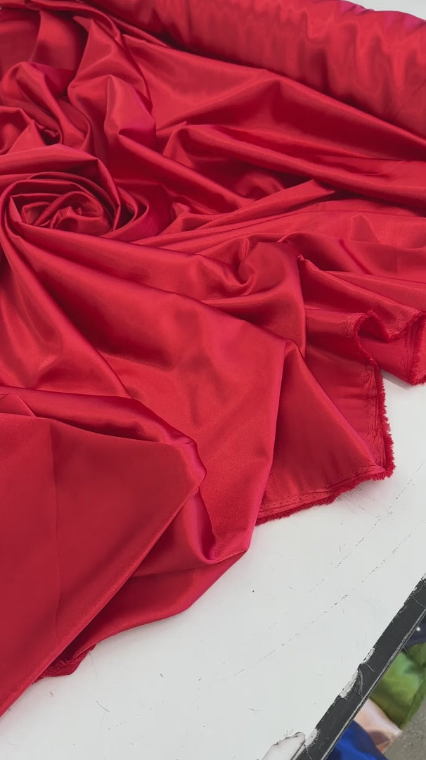Red Luxury Silky Satin, Luxury Silky Satin, Silky Satin, Premium Stretch Crepe Back Satin, Satin for Bride, Satin for Women, Satin in Low Price, Cheap Satin, Satin on Sale