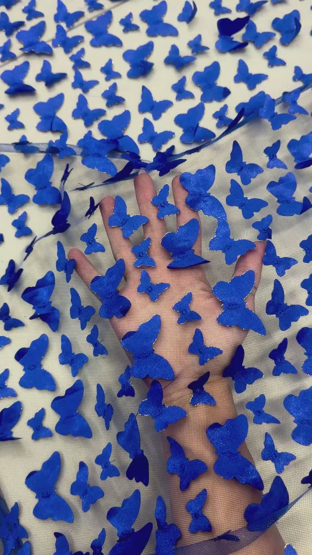 Royal Blue 3D Butterfly Lace