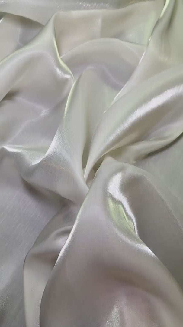 Ivory Water Liquid Shimmery Chiffon, Premium Glittery Chiffon, Wet Chiffon, Shimmery Chiffon, Fancy fabric, Luxurious liquid fabric, Chiffon for women