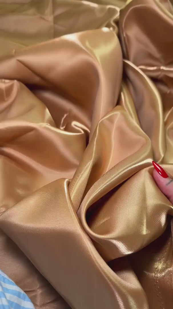 Gold Liquid Satin, Luxury Silky Satin, Liquid Bridal Satin, Silky Satin, Premium Stretch Bridal Satin, Satin for Bride, Satin for Women, Satin in Low Price, Cheap Satin, Satin on Sale