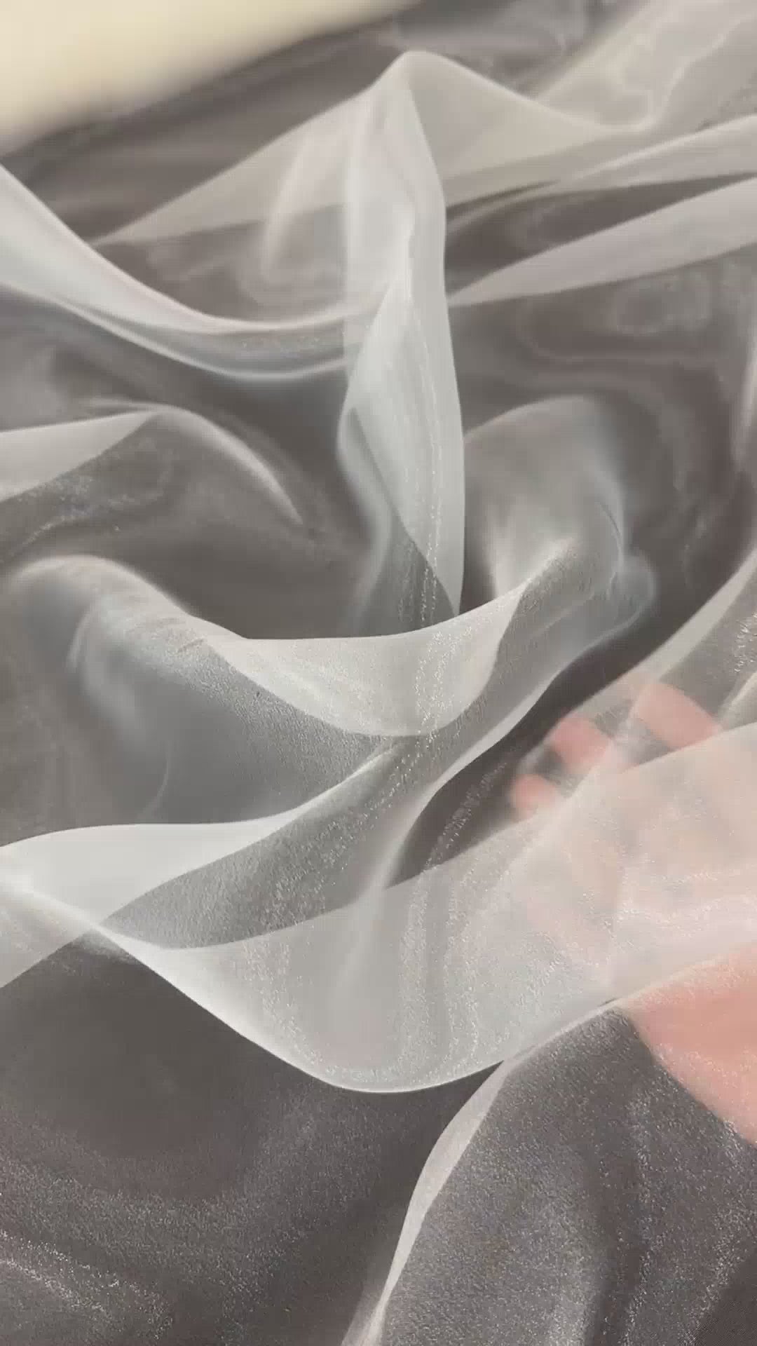 Ivory Crystal Organza