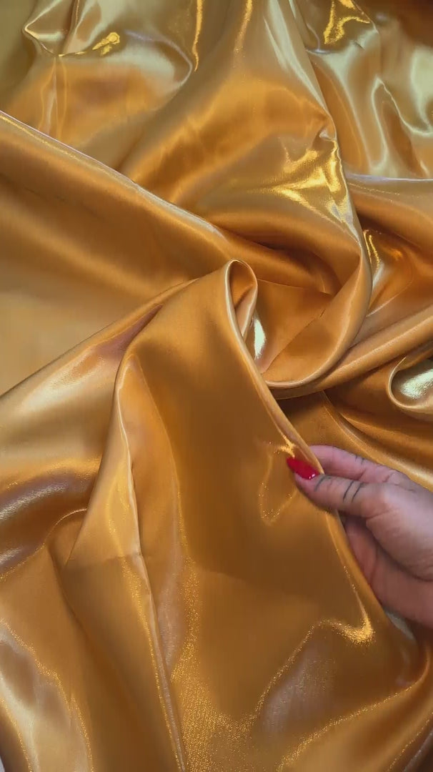 Deep Gold Liquid Bridal Satin, Luxury Silky Satin, Liquid Bridal Satin, Silky Satin, Premium Stretch Bridal Satin, Satin for Bride, Satin for Women, Satin in Low Price, Cheap Satin, Satin on Sale