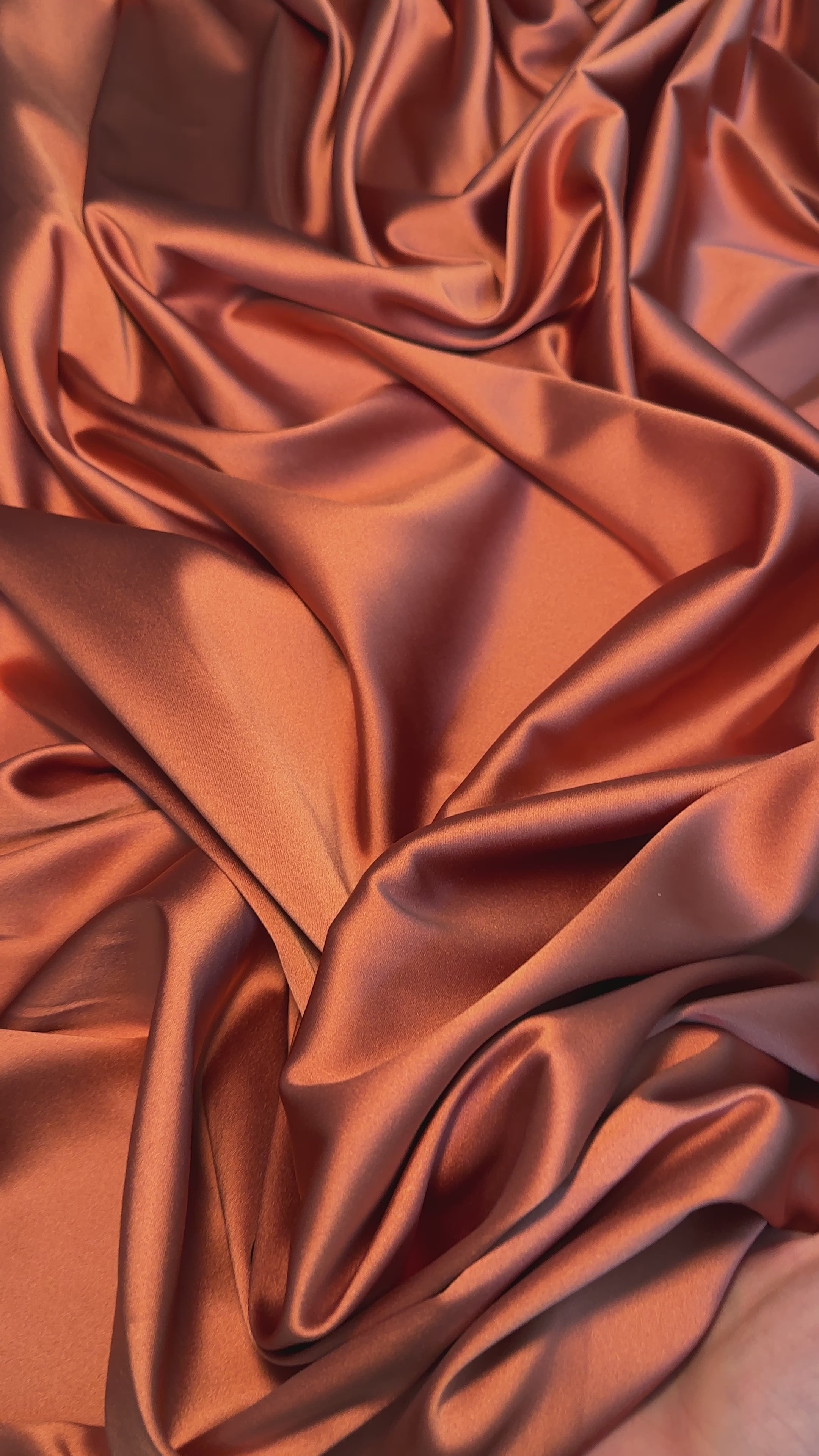 burnt orange stretch crepe back satin, orange stretch crepe back satin, dark orange stretch crepe back satin, premium stretch crepe back satin, satin for bride, satin for woman, satin in low price, cheap satin, satin on sale