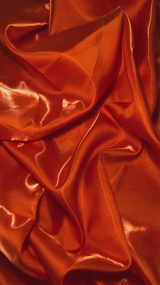 Orange Liquid Bridal Satin, Luxury Silky Satin, Liquid Bridal Satin, Silky Satin, Premium Stretch Bridal Satin, Satin for Bride, Satin for Women, Satin in Low Price, Cheap Satin, Satin on Sale