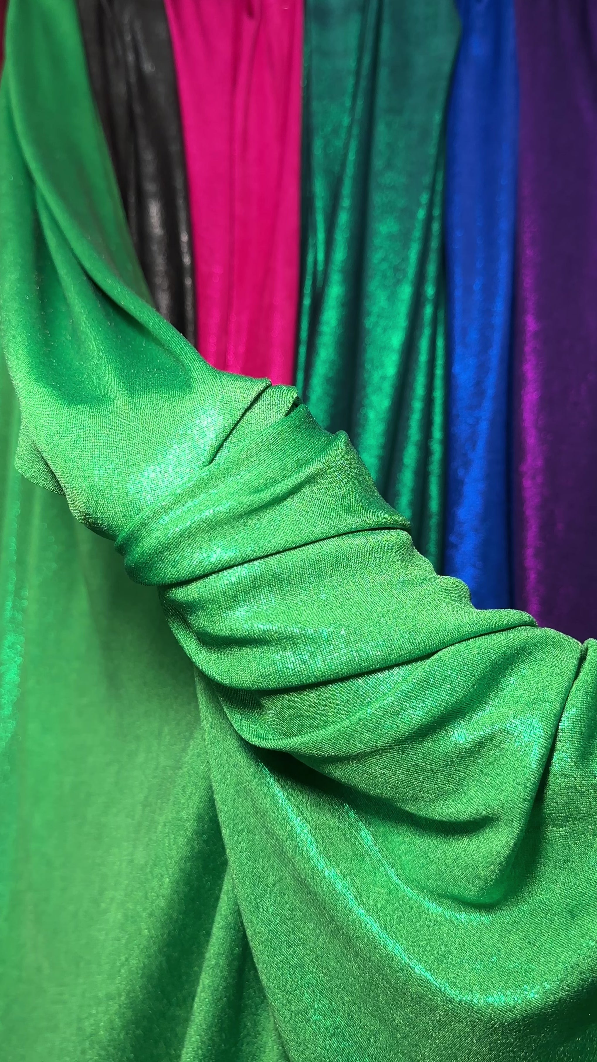 Apple Green Slinky Foiled Jersey