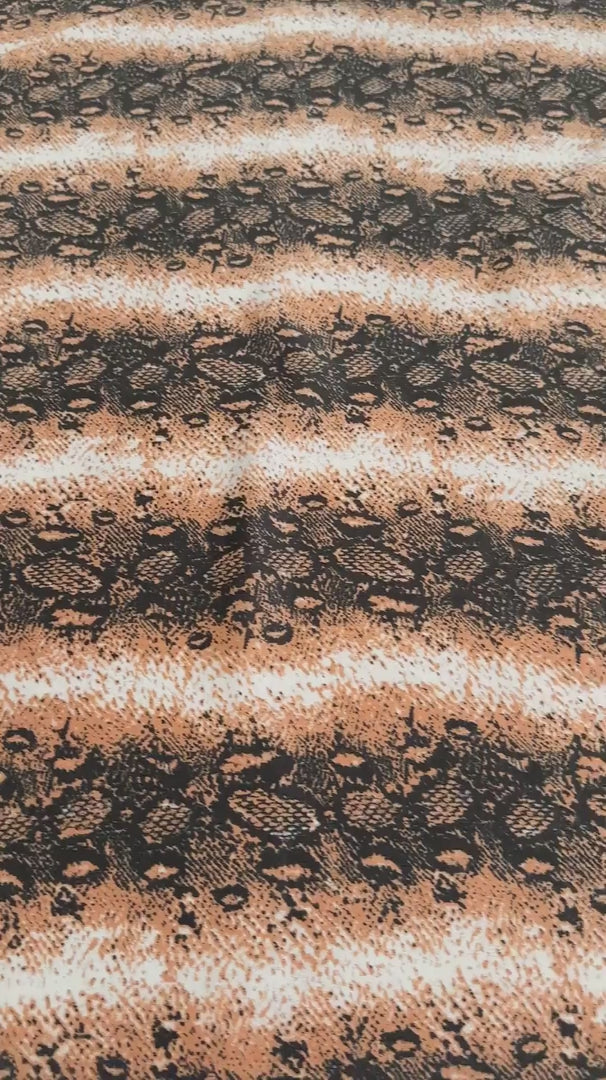 Rust Snake Print Satin, Luxury Satin, Printed Satin, Premium Satin, Satin for Bride, Satin for Women, Satin in Low Price, Cheap Satin, Satin on Sale