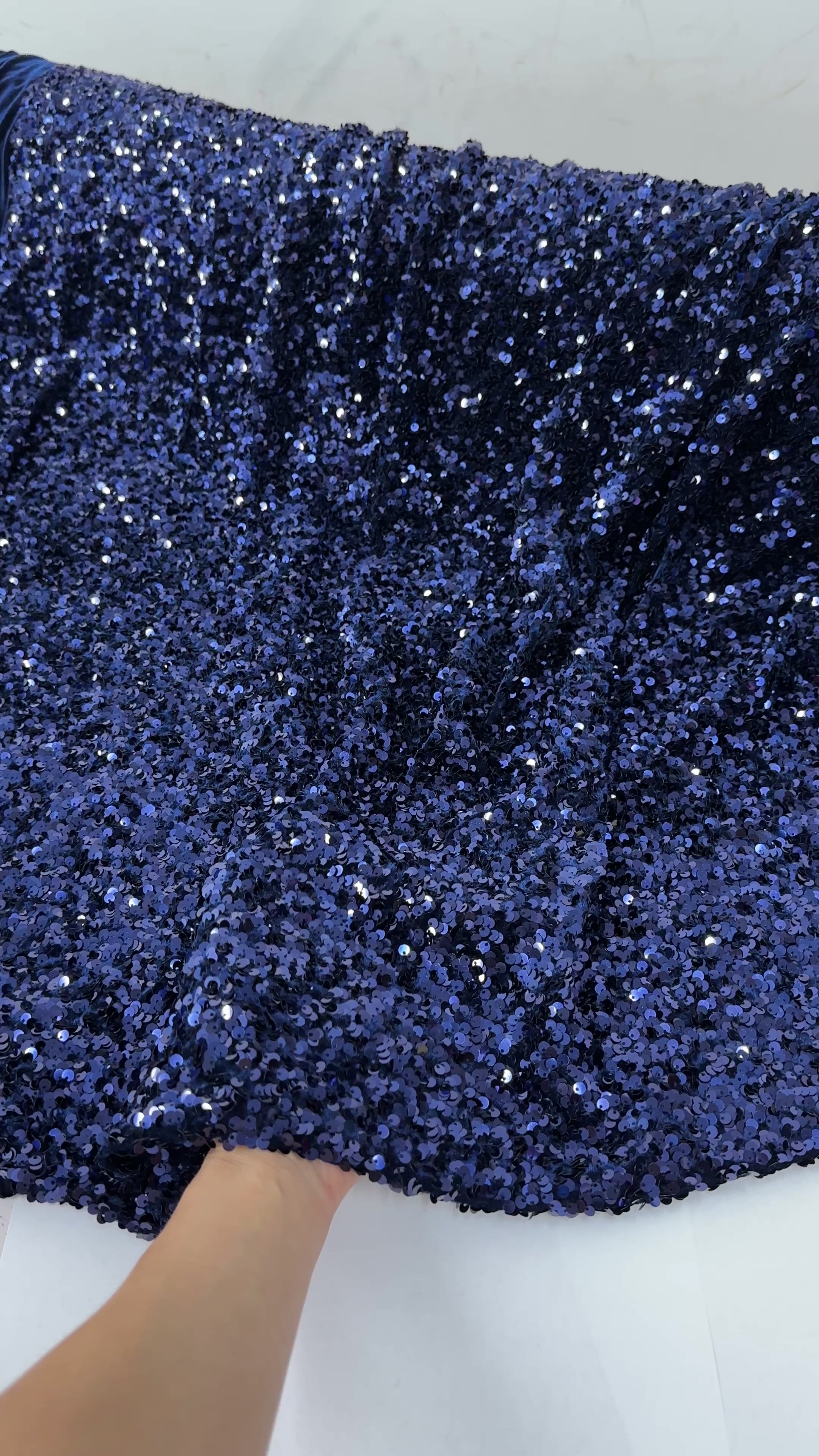navy blue Sequin on Velvet, blue sequin on velvet, dark blue sequin on velvet, light blue sequin on velvet, velvet on discount, velvet on sale, buy velvet online, kikitextile velvet, premium velvet, velvet for gown, velvet for woman, velvet for bride