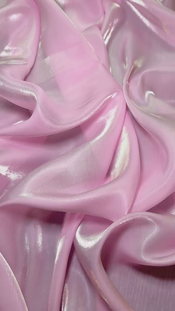 Baby Pink Water Liquid Shimmery Chiffon, Premium Glittery Chiffon, Wet Chiffon, Shimmery Chiffon, Fancy fabric, Luxurious liquid fabric, Chiffon for women