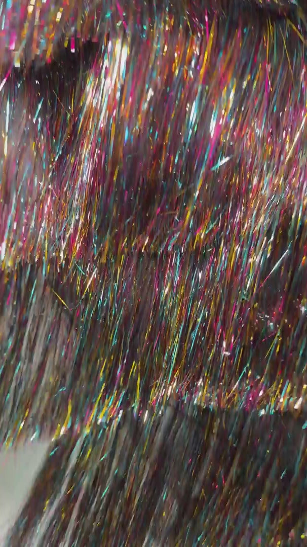 Multicolor Fringe Metallic Mesh Base Fabric, Metallic Mesh Fabric, Mesh Base Fabric, Fashion Textile,Party Dress Material, Craft Fabric