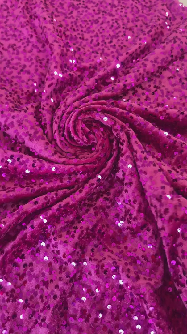 Fuchsia Sequins Velvet, Sequin on velvet, Stretch Sequin Mesh, Stretch Sequin velvet for woman,  Stretch Sequin velvet for bride, Stretch Sequin velvet on sale, Stretch Sequin velvet on discount, Stretch Sequin velvet online