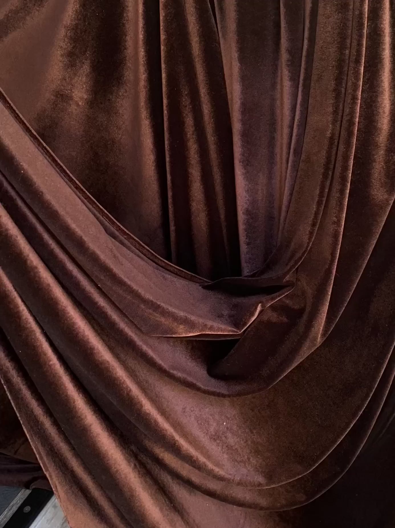 Chocolate Brown Stretch Velvet