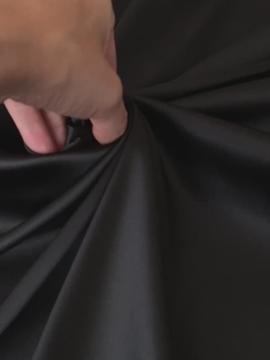 Black Stretch Crepe Back Satin, dark grey Crepe back satin, grey Crepe back satin , Crepe back satin for woman, Crepe back satin for bride, Crepe on discount, Crepe on sale, premium Crepe