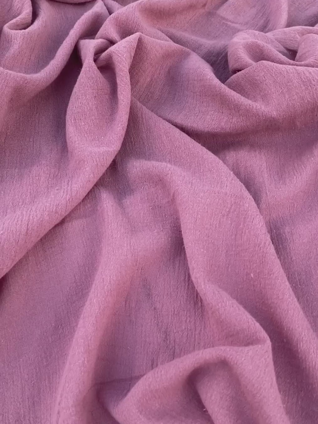 Mauve Crinkle Cotton Gauze