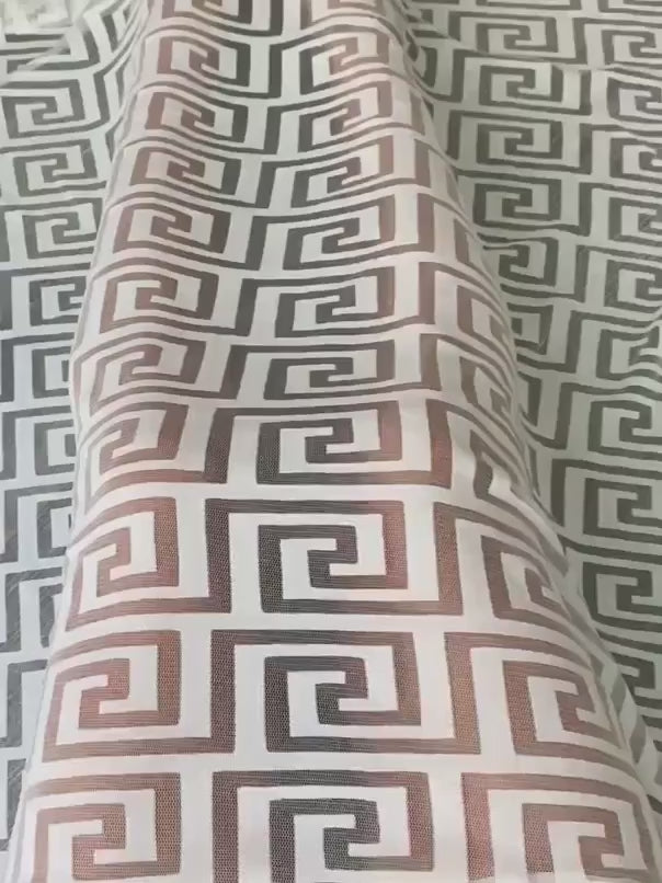 White Geo Print Power Mesh, 4 Way Stretch Mesh Knit Fabric, power mesh for woman, see through fabric for woman, geometric design fabric, light weight fabric, off white geo print power mesh, bright white geo print power mesh, bright white geo print power mesh