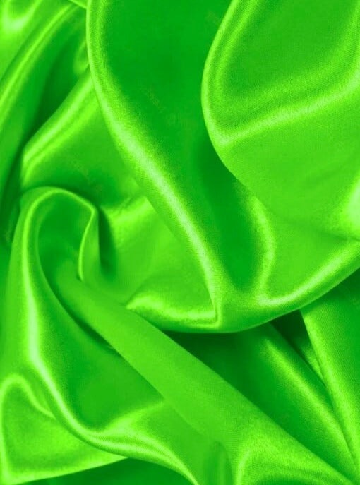 Neon Green Duchesse Satin Fabric, Lime Green Bridal Shiny Satin by yard, Neon Heavy Satin Fabric for Wedding Dress, satin for woman, satin for woman, bridal silk, satin for gown, satin fabric, best quality satin, premium satin, buy satin online, silk on discount